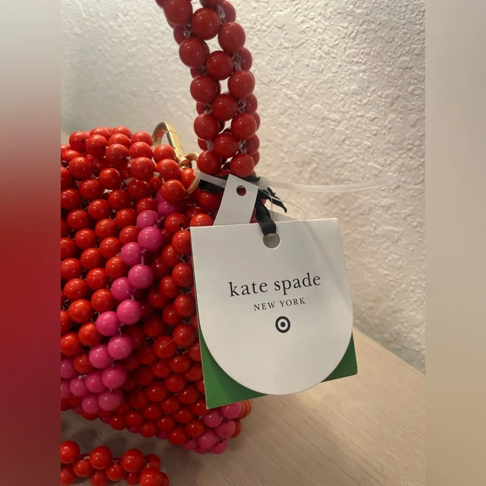 NEW Kate Spade New York x Target - Pink/Red‎ Colorblock Beaded Crossbody Bag